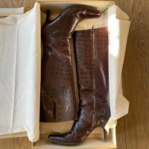 J. Crew Croc-Embossed Tall Boots
